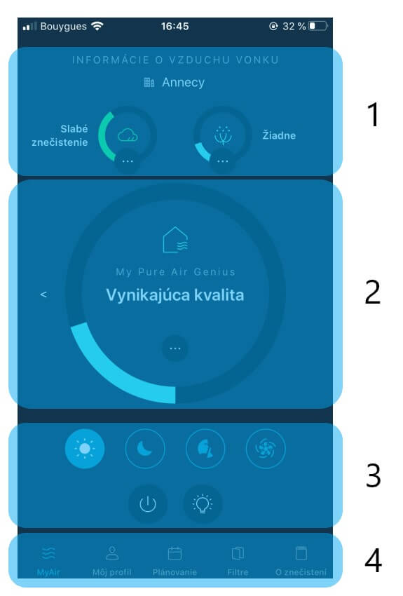 home page of Pure Air app